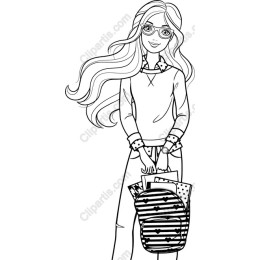 Stylish Girl with Backpack