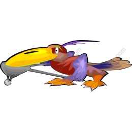 Playful Toucan with Wheelbarrow