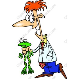 Quirky Scientist with Frog