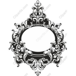 Ornate Black and White Vintage Frame