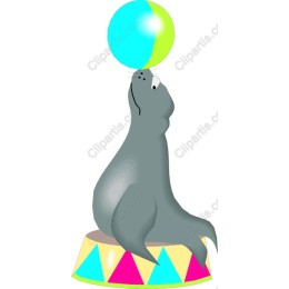 Circus Seal Balancing Beach Ball