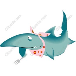 Whimsical Shark with Floral Bandana
