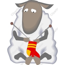 Charming Knitting Sheep