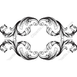 Black and White Ornate Floral Frame