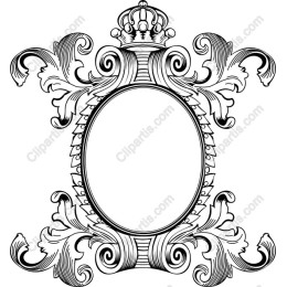 Vintage Ornate Frame with Crown