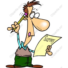 Cartoon Character with Survey Sheet