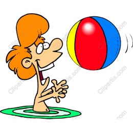 Joyful Summer Child with Beach Ball
