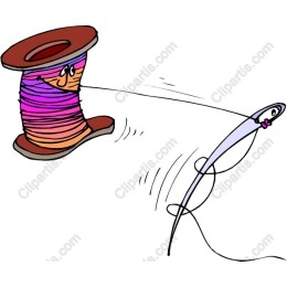 Whimsical Sewing Spool and Needle