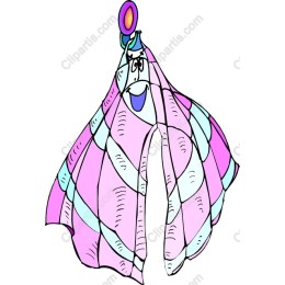 Whimsical Pink and Blue Draped Character
