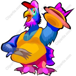 Vibrant Cartoon Chicken