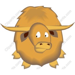 Whimsical Highland Cow Cartoon