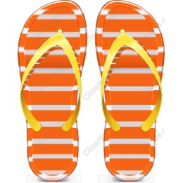 Vibrant Orange Striped Flip-Flops