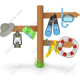 Adventure Signpost with Water Gear