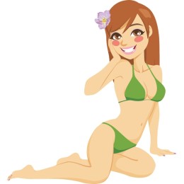 Cheerful Summer Beach Girl