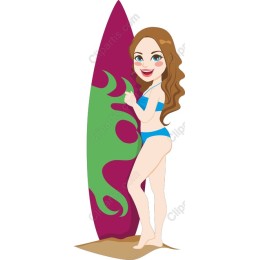 Cheerful Surfer Girl