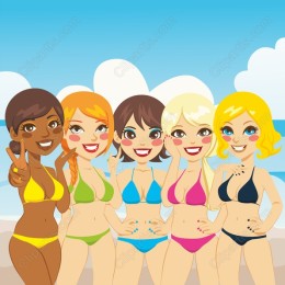 Cheerful Beach Girls