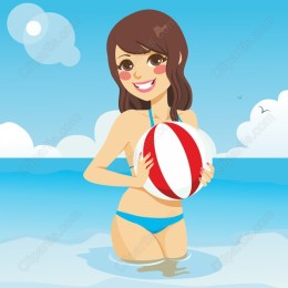 Cheerful Beach Girl