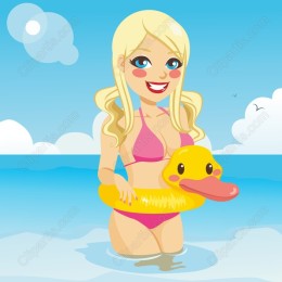 Summer Bliss: Cheerful Beach Girl