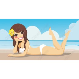 Cheerful Beach Girl