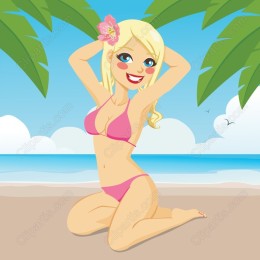 Cheerful Beach Girl