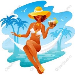 Tropical Woman in Hammock