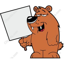 Customizable Playful Bear with Sign