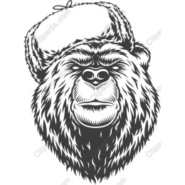 Fierce Bear with Fur Hat