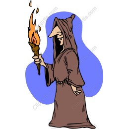 Cloaked Figure with Torch