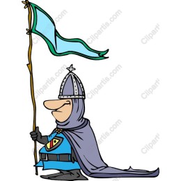 Whimsical Knight with Flag