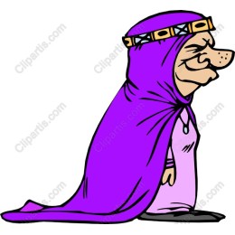 Whimsical Purple Cloak Character