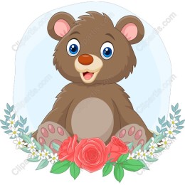 Adorable Bear with Flowers