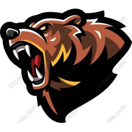 Fierce Roaring Bear Head