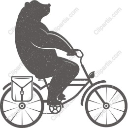 Whimsical Bear on Bicycle