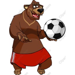 Playful Soccer Bear