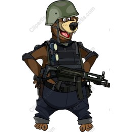 Cartoon Military Bear
