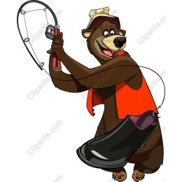 Cheerful Bear Fishing
