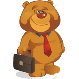 Cheerful Cartoon Bear with Briefcase