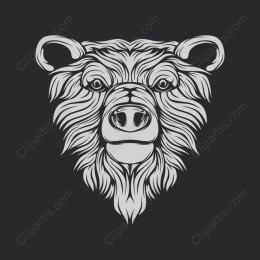 Monochrome Bear Head