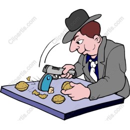 Whimsical Detective Cracking Fortune Cookies