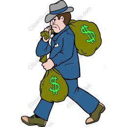 Dapper Thief with Money Bags