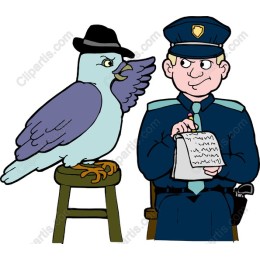 Whimsical Bird and Officer