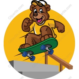 Skateboarding Bear