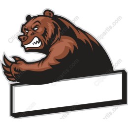 Fierce Bear with Customizable Banner