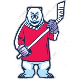 Fierce Polar Bear Hockey Player
