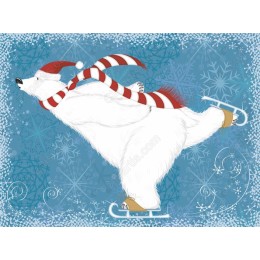 Skating Santa Polar Bear