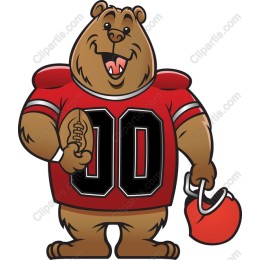 Cheerful Bear Football Mascot
