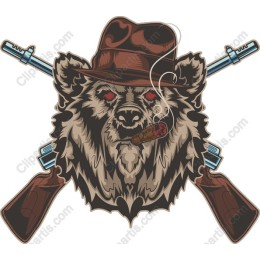 Fierce Bear with Cowboy Hat