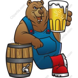 Playful Bear with Beer