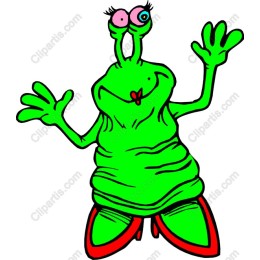 Whimsical Green Alien