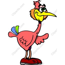 Quirky Cartoon Pink Bird